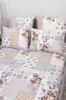 Наволочка перкаль Коллаж белый